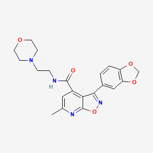 molecular formula C21H22N4O5 B4793528 3-(1,3-benzodioxol-5-yl)-6-methyl-N-[2-(4-morpholinyl)ethyl]isoxazolo[5,4-b]pyridine-4-carboxamide 