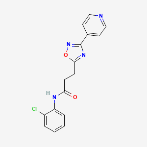 molecular formula C16H13ClN4O2 B4793540 N-(2-chlorophenyl)-3-[3-(4-pyridinyl)-1,2,4-oxadiazol-5-yl]propanamide 