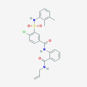 molecular formula C25H24ClN3O4S B4793546 N-{2-[(allylamino)carbonyl]phenyl}-4-chloro-3-{[(2,3-dimethylphenyl)amino]sulfonyl}benzamide 