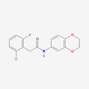 molecular formula C16H13ClFNO3 B4793549 2-(2-chloro-6-fluorophenyl)-N-(2,3-dihydro-1,4-benzodioxin-6-yl)acetamide 