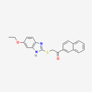 molecular formula C21H18N2O2S B4793572 2-[(5-ethoxy-1H-benzimidazol-2-yl)thio]-1-(2-naphthyl)ethanone CAS No. 694479-57-7