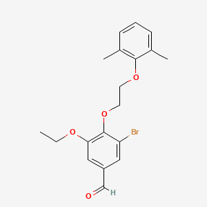 molecular formula C19H21BrO4 B4793586 3-bromo-4-[2-(2,6-dimethylphenoxy)ethoxy]-5-ethoxybenzaldehyde 