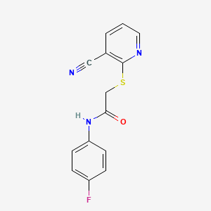 2-[(3-cyano-2-pyridinyl)thio]-N-(4-fluorophenyl)acetamide