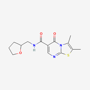 molecular formula C14H17N3O3S B4793610 2,3-dimethyl-5-oxo-N-(tetrahydro-2-furanylmethyl)-5H-[1,3]thiazolo[3,2-a]pyrimidine-6-carboxamide 