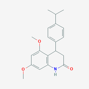 molecular formula C20H23NO3 B4793618 4-(4-isopropylphenyl)-5,7-dimethoxy-3,4-dihydro-2(1H)-quinolinone 