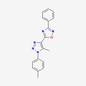 molecular formula C18H15N5O B4793637 5-[5-methyl-1-(4-methylphenyl)-1H-1,2,3-triazol-4-yl]-3-phenyl-1,2,4-oxadiazole 