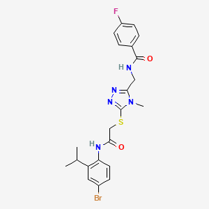 molecular formula C22H23BrFN5O2S B4793652 N-{[5-({2-[(4-bromo-2-isopropylphenyl)amino]-2-oxoethyl}thio)-4-methyl-4H-1,2,4-triazol-3-yl]methyl}-4-fluorobenzamide 