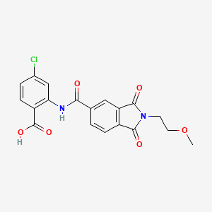 molecular formula C19H15ClN2O6 B4793658 4-chloro-2-({[2-(2-methoxyethyl)-1,3-dioxo-2,3-dihydro-1H-isoindol-5-yl]carbonyl}amino)benzoic acid 