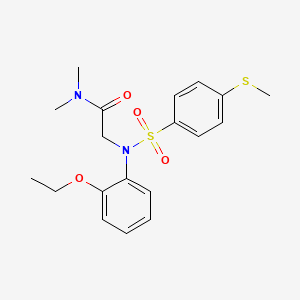 molecular formula C19H24N2O4S2 B4793661 N~2~-(2-ethoxyphenyl)-N~1~,N~1~-dimethyl-N~2~-{[4-(methylthio)phenyl]sulfonyl}glycinamide 