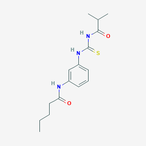 molecular formula C16H23N3O2S B4793696 N-(3-{[(isobutyrylamino)carbonothioyl]amino}phenyl)pentanamide 