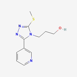 molecular formula C11H14N4OS B4793730 3-[3-(methylthio)-5-(3-pyridinyl)-4H-1,2,4-triazol-4-yl]-1-propanol 