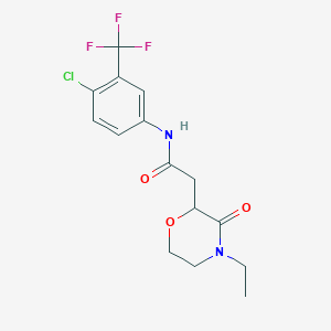 molecular formula C15H16ClF3N2O3 B4793731 N-[4-chloro-3-(trifluoromethyl)phenyl]-2-(4-ethyl-3-oxo-2-morpholinyl)acetamide 