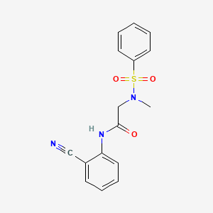 molecular formula C16H15N3O3S B4793744 N~1~-(2-cyanophenyl)-N~2~-methyl-N~2~-(phenylsulfonyl)glycinamide 