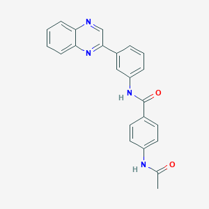 molecular formula C23H18N4O2 B4793747 4-(acetylamino)-N-[3-(2-quinoxalinyl)phenyl]benzamide 