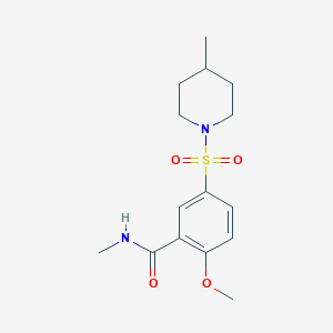 molecular formula C15H22N2O4S B4793762 2-methoxy-N-methyl-5-[(4-methyl-1-piperidinyl)sulfonyl]benzamide 