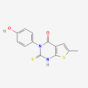 molecular formula C13H10N2O2S2 B4793790 3-(4-hydroxyphenyl)-2-mercapto-6-methylthieno[2,3-d]pyrimidin-4(3H)-one 