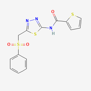 N-{5-[(phenylsulfonyl)methyl]-1,3,4-thiadiazol-2-yl}-2-thiophenecarboxamide