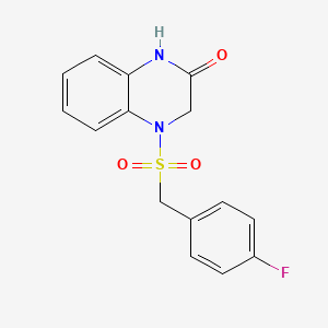 molecular formula C15H13FN2O3S B4793838 4-[(4-fluorobenzyl)sulfonyl]-3,4-dihydro-2(1H)-quinoxalinone 