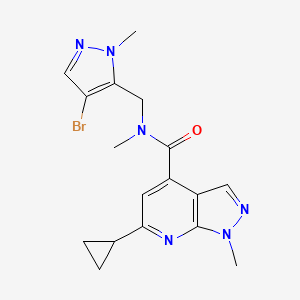 molecular formula C17H19BrN6O B4793848 N-[(4-bromo-1-methyl-1H-pyrazol-5-yl)methyl]-6-cyclopropyl-N,1-dimethyl-1H-pyrazolo[3,4-b]pyridine-4-carboxamide 