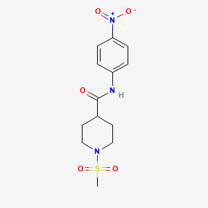 molecular formula C13H17N3O5S B4793851 1-(methylsulfonyl)-N-(4-nitrophenyl)-4-piperidinecarboxamide 