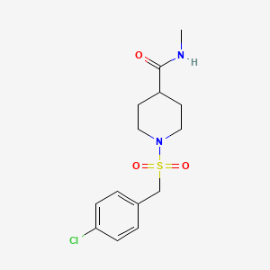 molecular formula C14H19ClN2O3S B4793857 1-[(4-chlorobenzyl)sulfonyl]-N-methyl-4-piperidinecarboxamide 