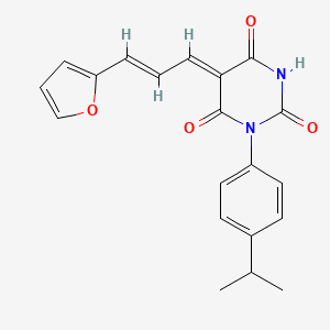 molecular formula C20H18N2O4 B4793873 5-[3-(2-furyl)-2-propen-1-ylidene]-1-(4-isopropylphenyl)-2,4,6(1H,3H,5H)-pyrimidinetrione 