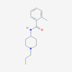 molecular formula C16H24N2O B4793877 2-methyl-N-(1-propyl-4-piperidinyl)benzamide 