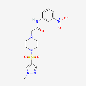 molecular formula C16H20N6O5S B4793885 2-{4-[(1-methyl-1H-pyrazol-4-yl)sulfonyl]-1-piperazinyl}-N-(3-nitrophenyl)acetamide 