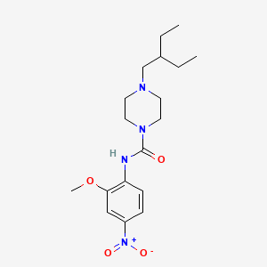 molecular formula C18H28N4O4 B4793886 4-(2-ethylbutyl)-N-(2-methoxy-4-nitrophenyl)-1-piperazinecarboxamide 