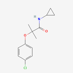 molecular formula C13H16ClNO2 B4793893 2-(4-chlorophenoxy)-N-cyclopropyl-2-methylpropanamide 