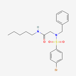 molecular formula C20H25BrN2O3S B4793898 N~2~-benzyl-N~2~-[(4-bromophenyl)sulfonyl]-N~1~-pentylglycinamide 