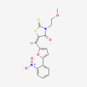 molecular formula C17H14N2O5S2 B4793899 3-(2-methoxyethyl)-5-{[5-(2-nitrophenyl)-2-furyl]methylene}-2-thioxo-1,3-thiazolidin-4-one 