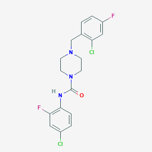 molecular formula C18H17Cl2F2N3O B4793930 4-(2-chloro-4-fluorobenzyl)-N-(4-chloro-2-fluorophenyl)-1-piperazinecarboxamide 
