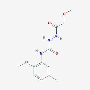 molecular formula C12H17N3O4 B4793943 2-(methoxyacetyl)-N-(2-methoxy-5-methylphenyl)hydrazinecarboxamide 
