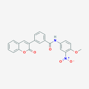 molecular formula C23H16N2O6 B4793949 N-(4-methoxy-3-nitrophenyl)-3-(2-oxo-2H-chromen-3-yl)benzamide 