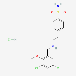 molecular formula C16H19Cl3N2O3S B4793955 4-{2-[(3,5-dichloro-2-methoxybenzyl)amino]ethyl}benzenesulfonamide hydrochloride 