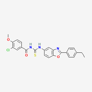 molecular formula C24H20ClN3O3S B4793999 3-chloro-N-({[2-(4-ethylphenyl)-1,3-benzoxazol-5-yl]amino}carbonothioyl)-4-methoxybenzamide 