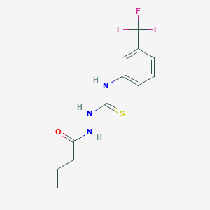 molecular formula C12H14F3N3OS B4794066 2-butyryl-N-[3-(trifluoromethyl)phenyl]hydrazinecarbothioamide 
