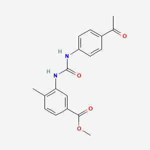 molecular formula C18H18N2O4 B4794071 methyl 3-({[(4-acetylphenyl)amino]carbonyl}amino)-4-methylbenzoate 
