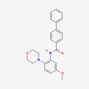 molecular formula C24H24N2O3 B4794074 N-[5-methoxy-2-(4-morpholinyl)phenyl]-4-biphenylcarboxamide 