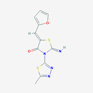 molecular formula C11H8N4O2S2 B4794084 5-(2-furylmethylene)-2-imino-3-(5-methyl-1,3,4-thiadiazol-2-yl)-1,3-thiazolidin-4-one 