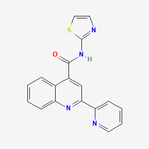 molecular formula C18H12N4OS B4794091 2-(2-pyridinyl)-N-1,3-thiazol-2-yl-4-quinolinecarboxamide 