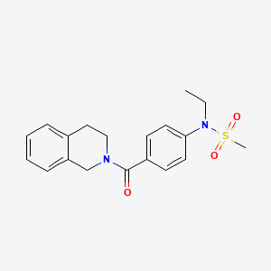 molecular formula C19H22N2O3S B4794093 N-[4-(3,4-dihydro-2(1H)-isoquinolinylcarbonyl)phenyl]-N-ethylmethanesulfonamide 