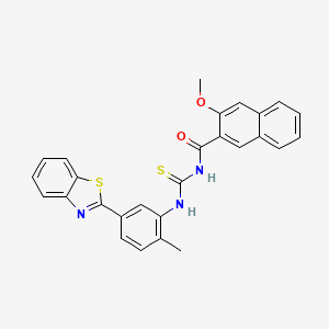 molecular formula C27H21N3O2S2 B4794107 N-({[5-(1,3-benzothiazol-2-yl)-2-methylphenyl]amino}carbonothioyl)-3-methoxy-2-naphthamide 