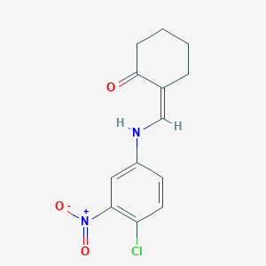 molecular formula C13H13ClN2O3 B4794108 2-{[(4-chloro-3-nitrophenyl)amino]methylene}cyclohexanone 