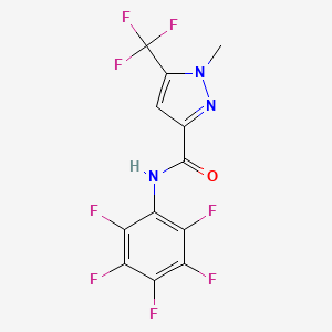 molecular formula C12H5F8N3O B4794117 1-methyl-N-(pentafluorophenyl)-5-(trifluoromethyl)-1H-pyrazole-3-carboxamide 