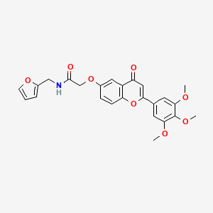 molecular formula C25H23NO8 B4794160 N-(2-furylmethyl)-2-{[4-oxo-2-(3,4,5-trimethoxyphenyl)-4H-chromen-6-yl]oxy}acetamide 