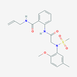 molecular formula C21H25N3O5S B4794165 N-allyl-2-{[N-(2-methoxy-5-methylphenyl)-N-(methylsulfonyl)glycyl]amino}benzamide 
