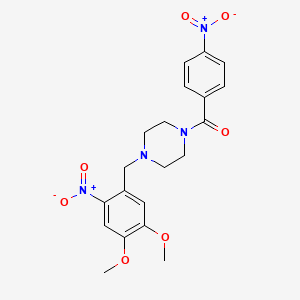 molecular formula C20H22N4O7 B4794175 1-(4,5-dimethoxy-2-nitrobenzyl)-4-(4-nitrobenzoyl)piperazine CAS No. 423735-03-9