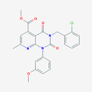 molecular formula C24H20ClN3O5 B4794186 methyl 3-(2-chlorobenzyl)-1-(3-methoxyphenyl)-7-methyl-2,4-dioxo-1,2,3,4-tetrahydropyrido[2,3-d]pyrimidine-5-carboxylate 